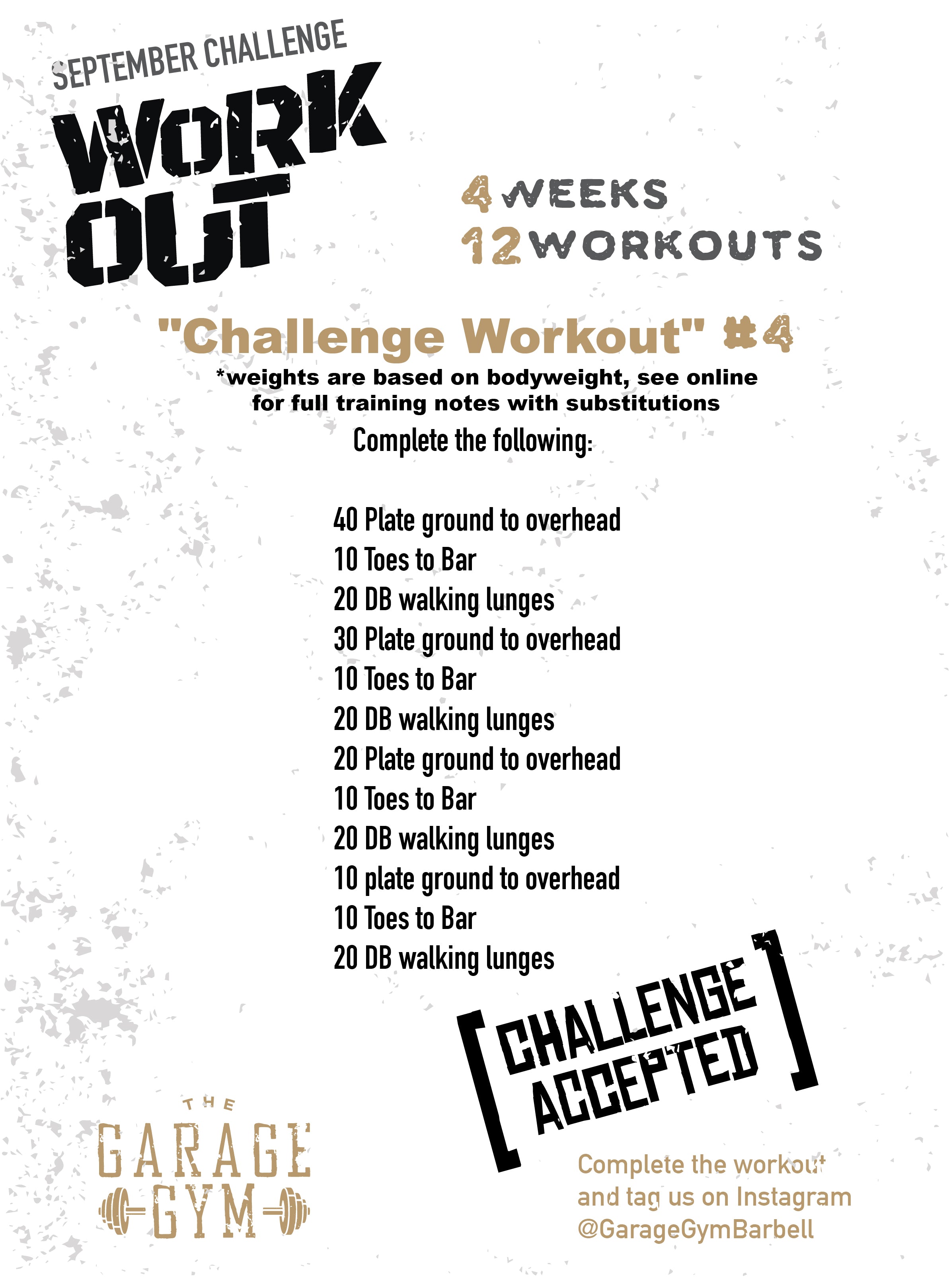 9-9-19 "Challenge Workout #4" & Max Effort Lower Body