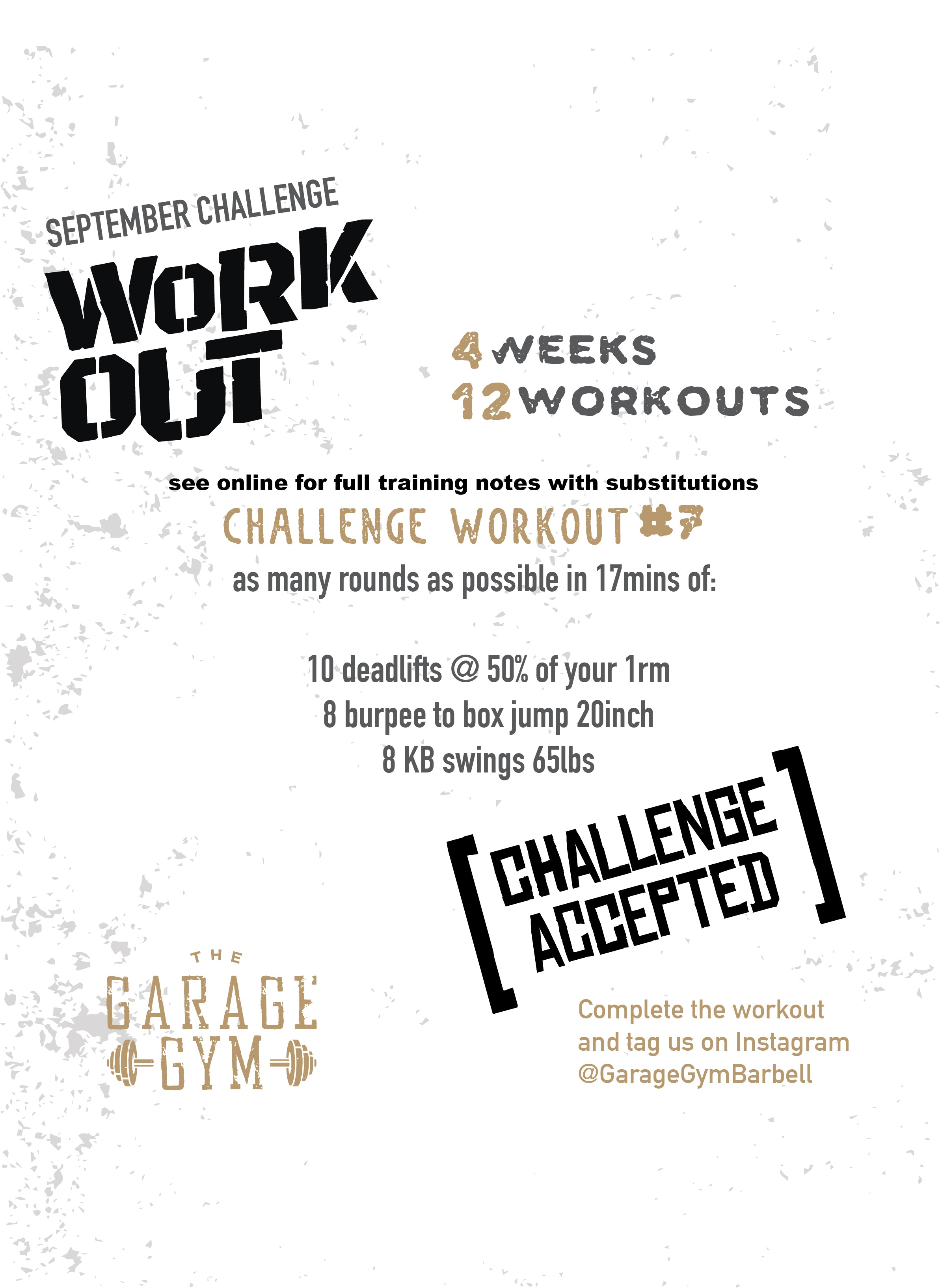 9-16-19 Heavy lower body & Challenge Workout #7